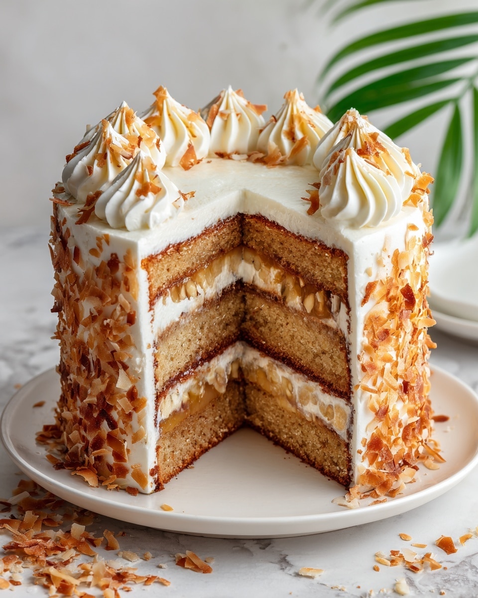 Hawaiian Wedding Cake with Whipped Cream Cheese Frosting Recipe - Recipe Image