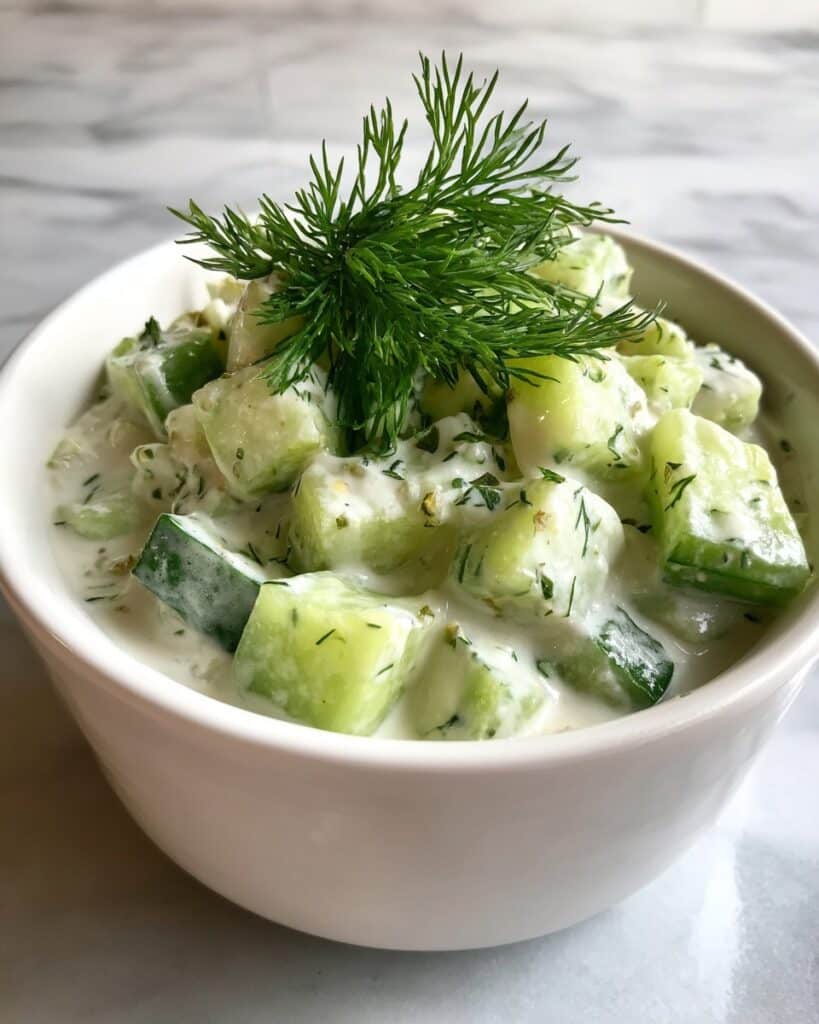 Refreshing and Tangy German Cucumber Salad with a Creamy Dressing Recipe