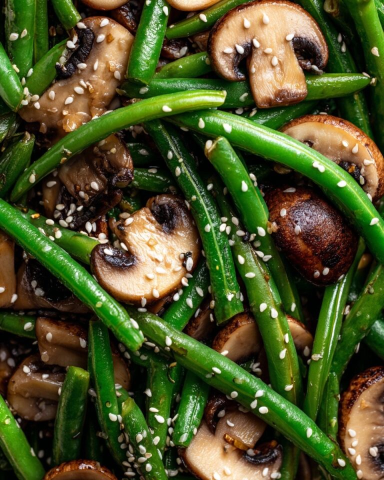 Teriyaki Green Beans with Mushrooms and Shallots Recipe