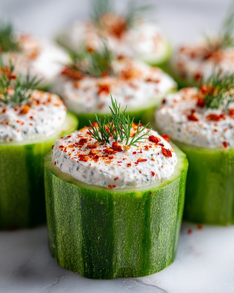 Cool Cucumber Snack with Hummus and Spice Recipe - Recipe Image