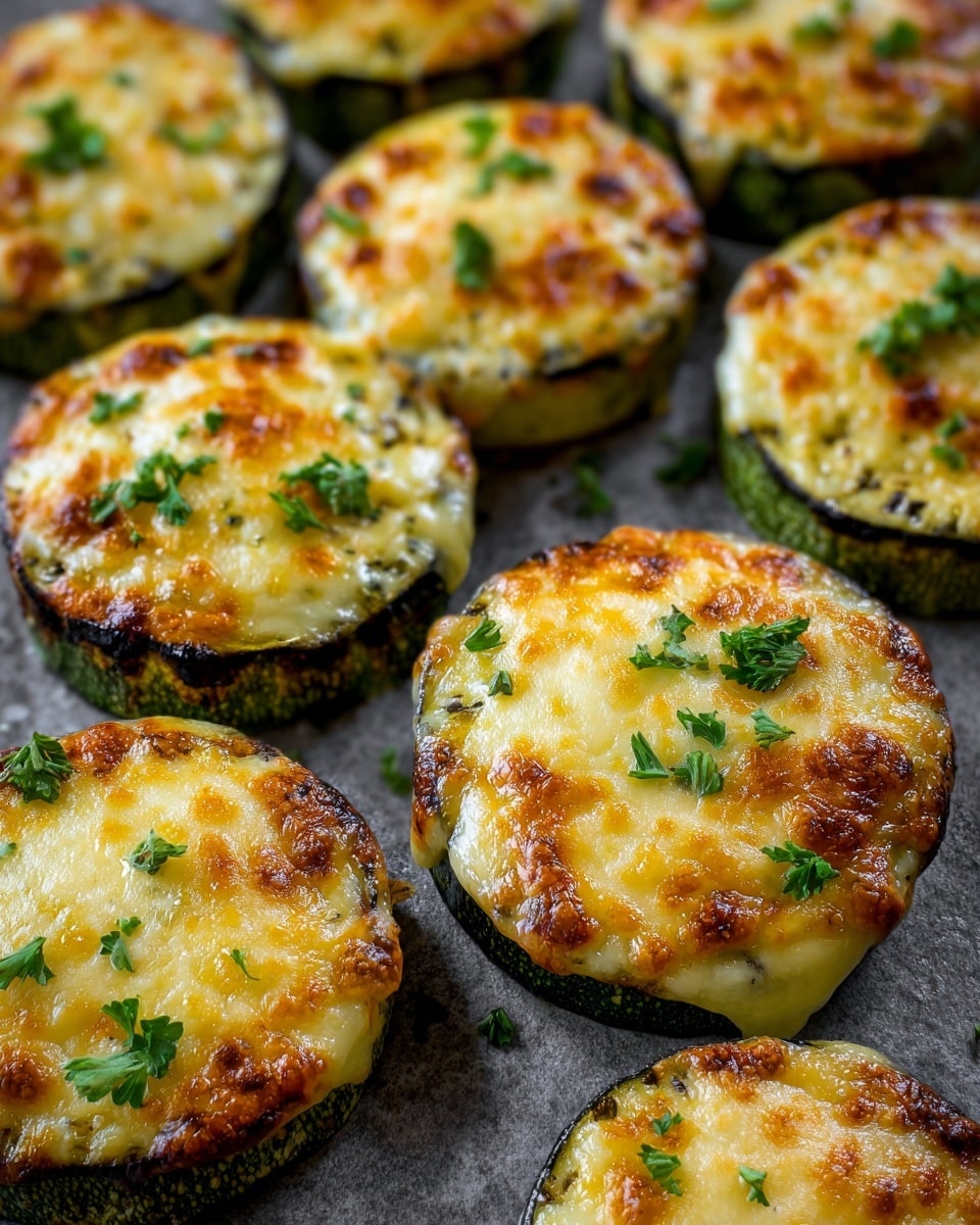 Cheesy Garlic Zucchini Steaks Recipe - Recipe Image