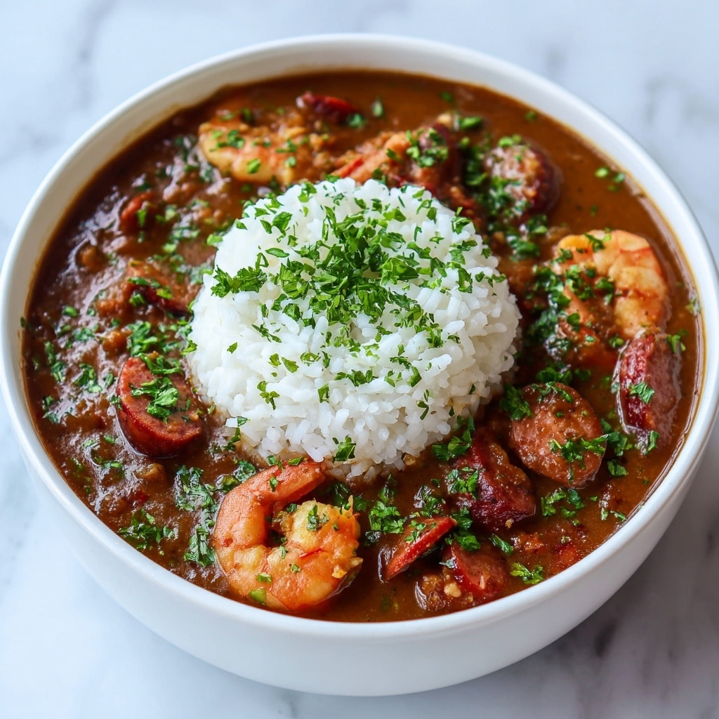 Hearty Cajun Gumbo with Andouille Sausage and Okra Recipe - Recipe Image