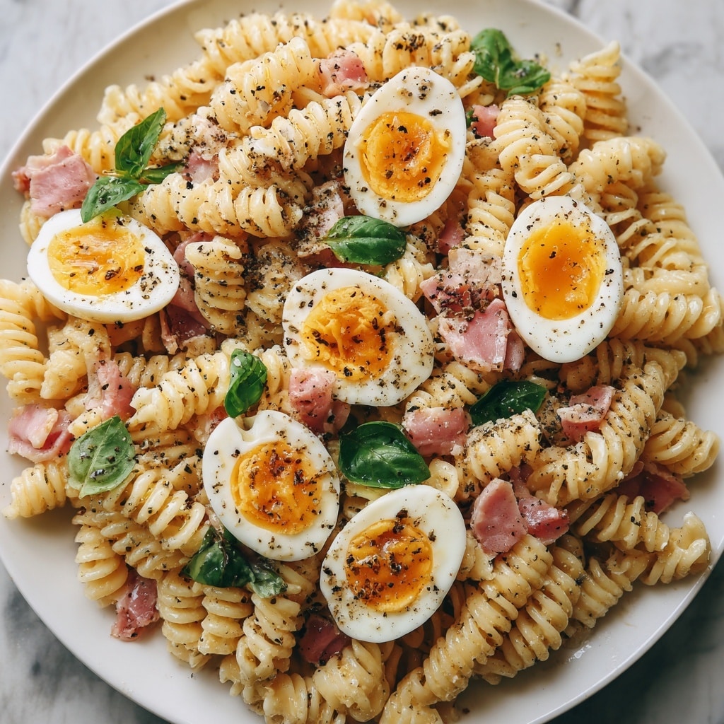 Creamy Pasta Salad with Hard-Boiled Eggs Recipe - Recipe Image
