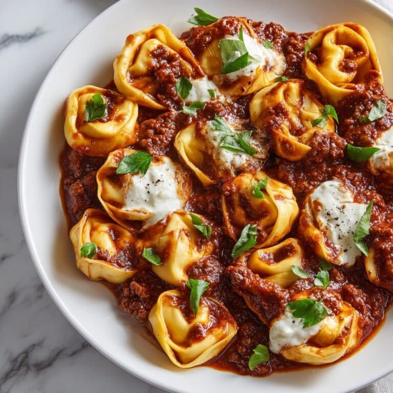 Cheesy Beef Tortellini Enchilada Casserole Recipe