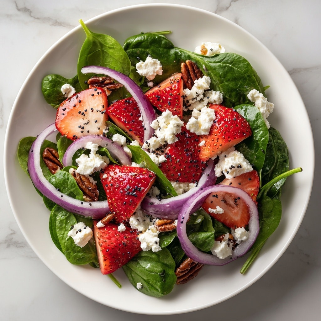 Strawberry Spinach Salad with Bacon, Candied Pecans, and Feta Recipe - Recipe Image