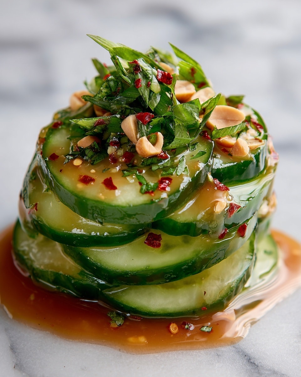 Cucumbers in Spicy Peanut Sauce Recipe - Recipe Image