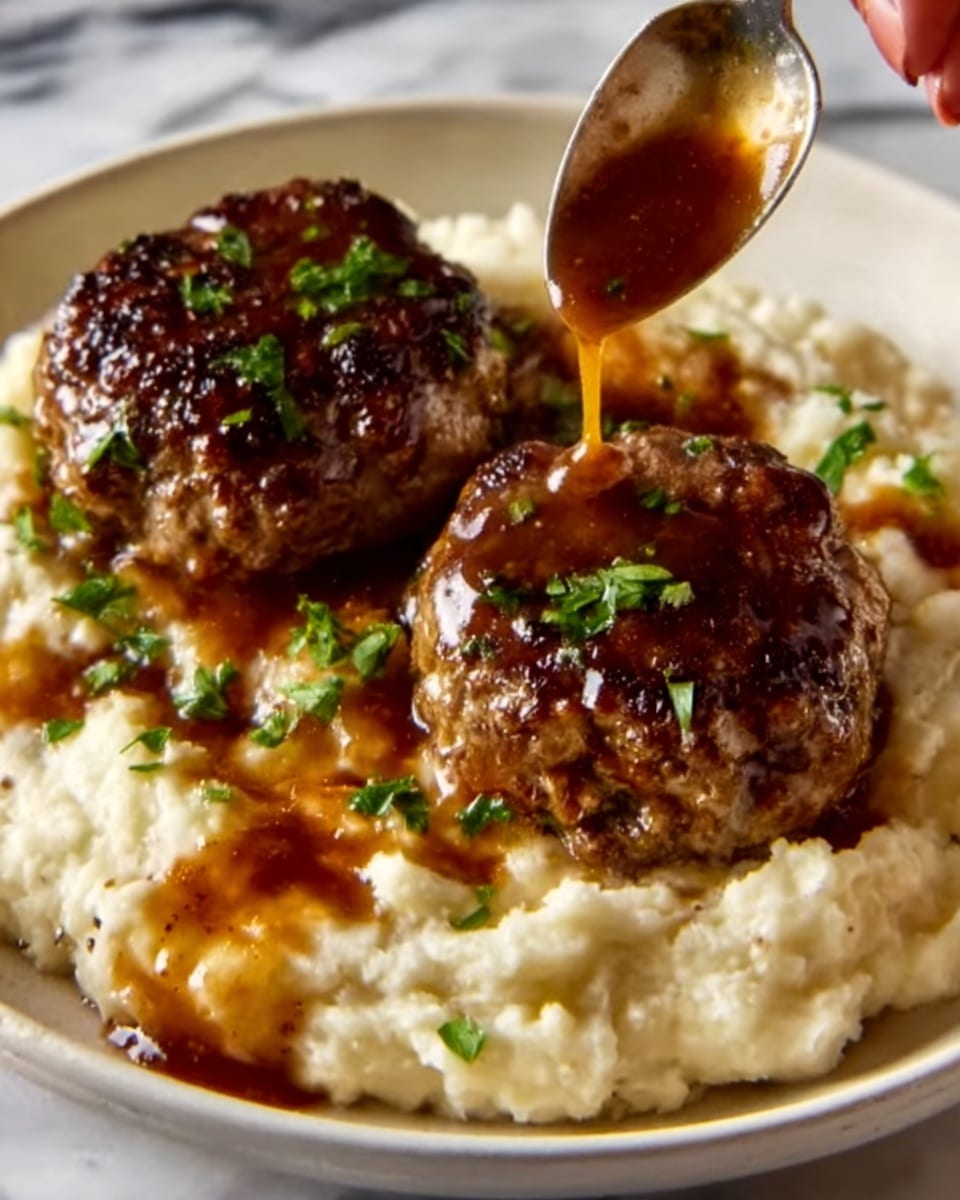 Classic Salisbury Steak with Mushroom Gravy Recipe - Recipe Image