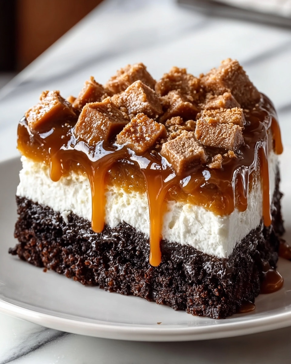 Butterfinger Candy Bar Poke Cake Recipe - Recipe Image
