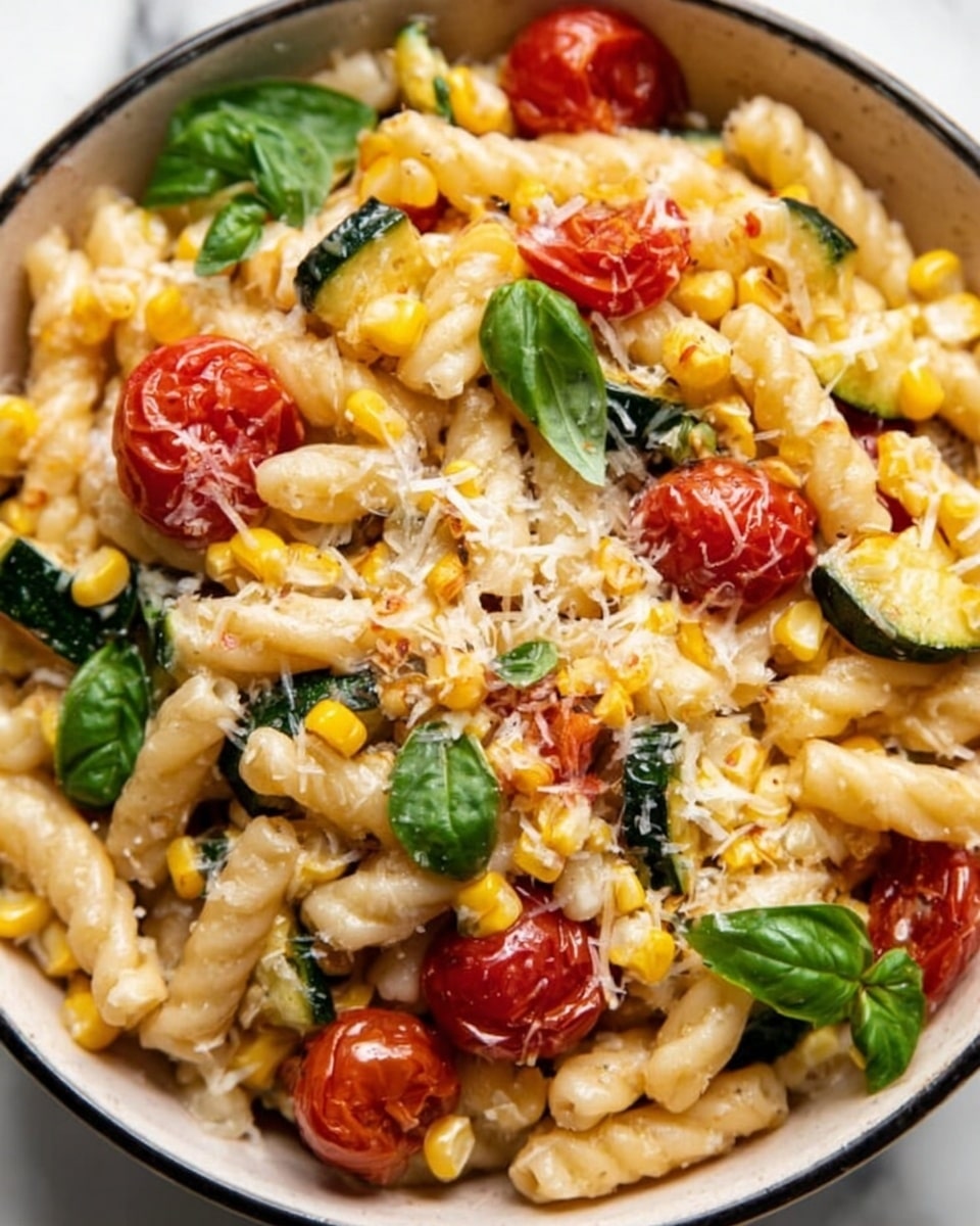 Summer Cavatelli with Corn, Tomatoes, and Zucchini Recipe - Recipe Image