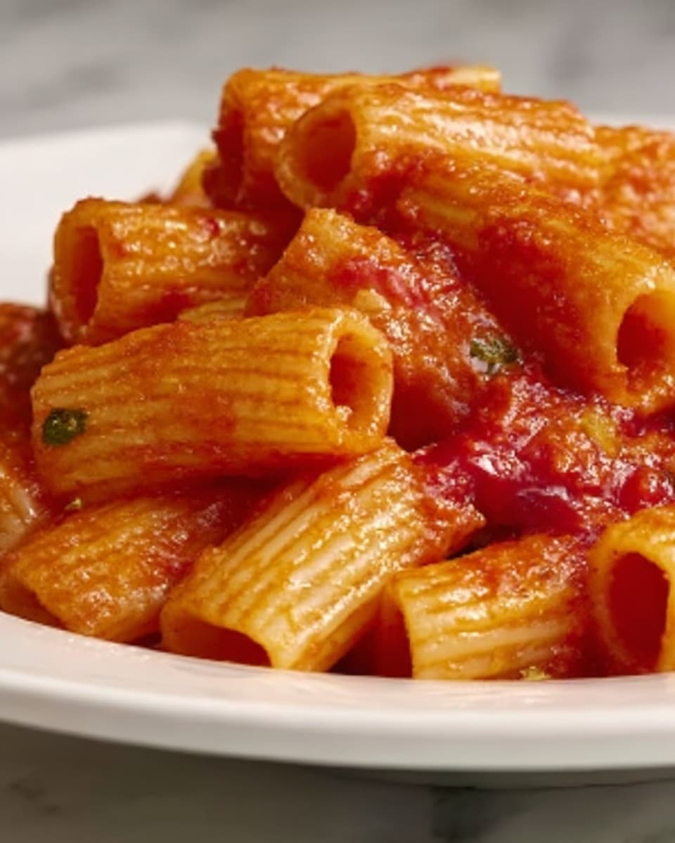 Delicious Spicy Rigatoni Pasta Recipe - Recipe Image