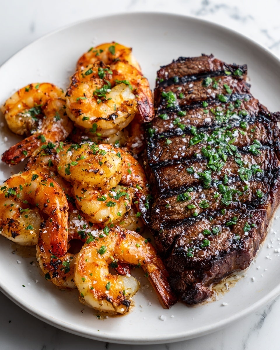 Garlic Butter Grilled Steak & Shrimp Recipe - Recipe Image