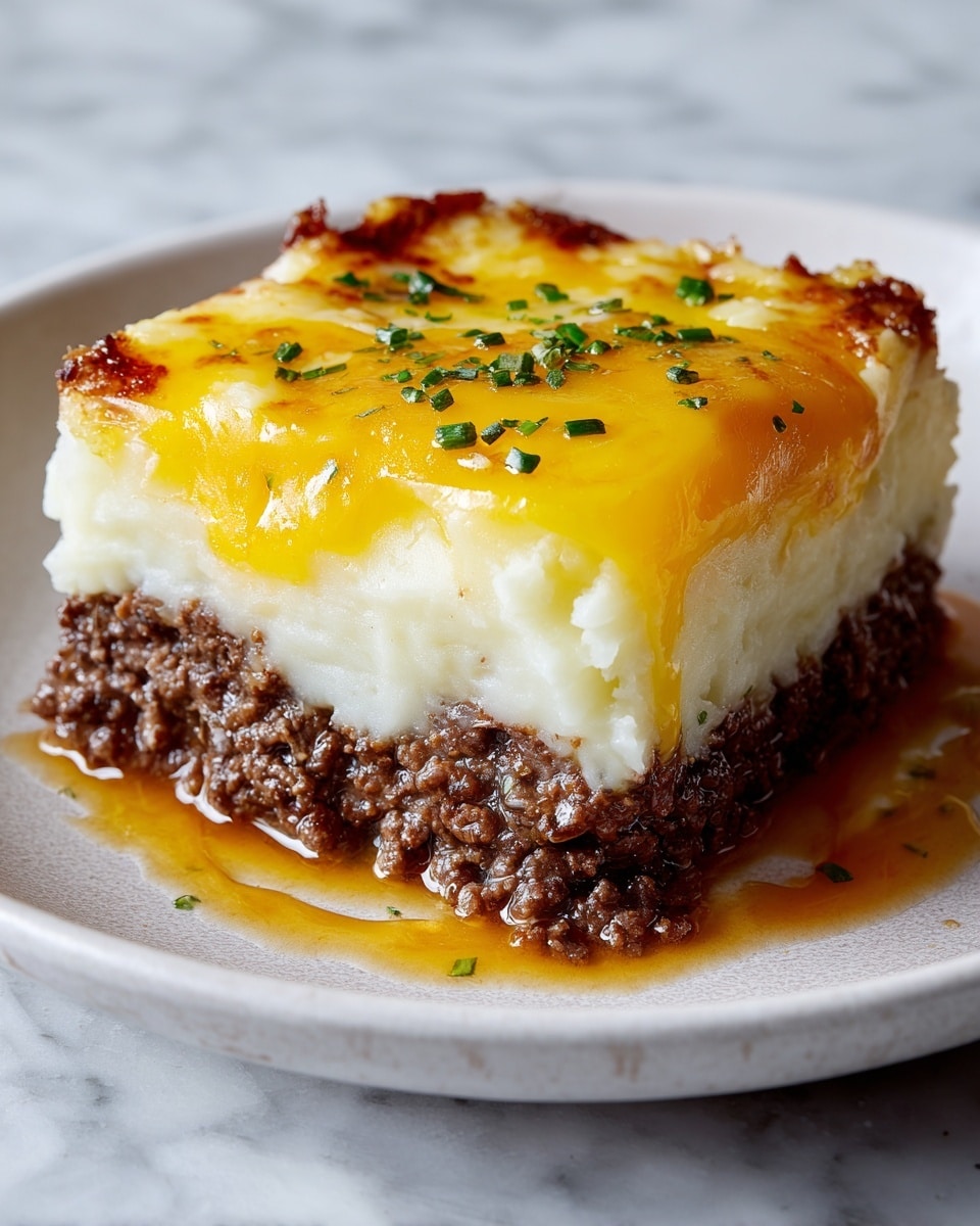 Meatloaf with Mashed Potatoes and Cheddar Cheese Recipe - Recipe Image