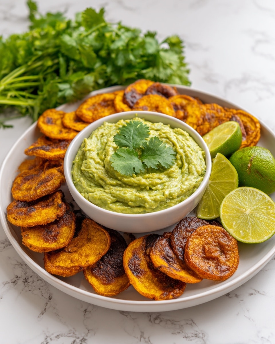 Baked Plantain Chips with Guacamole Recipe - Recipe Image