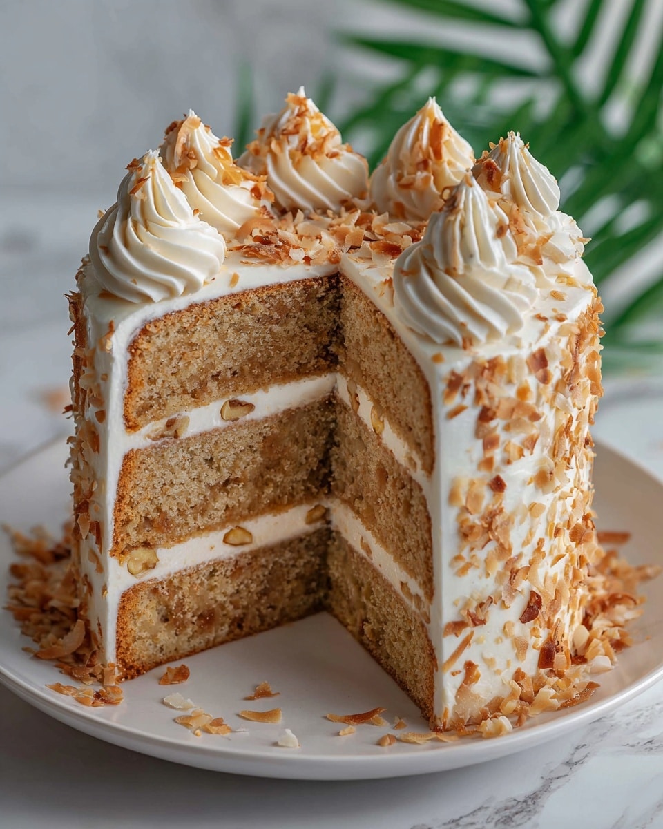 Hawaiian Wedding Cake with Whipped Cream Cheese Frosting Recipe - Recipe Image