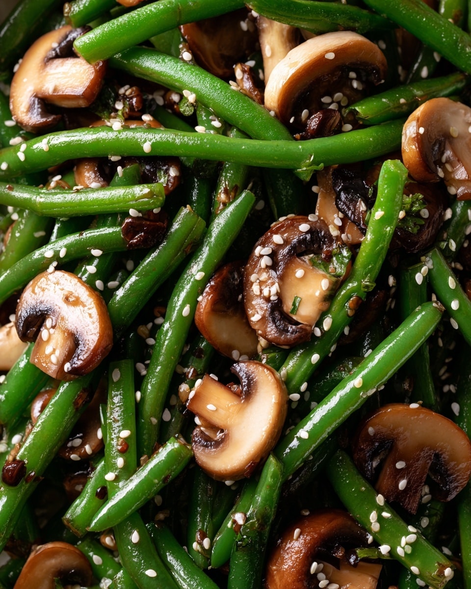 Teriyaki Green Beans with Mushrooms and Shallots Recipe - Recipe Image