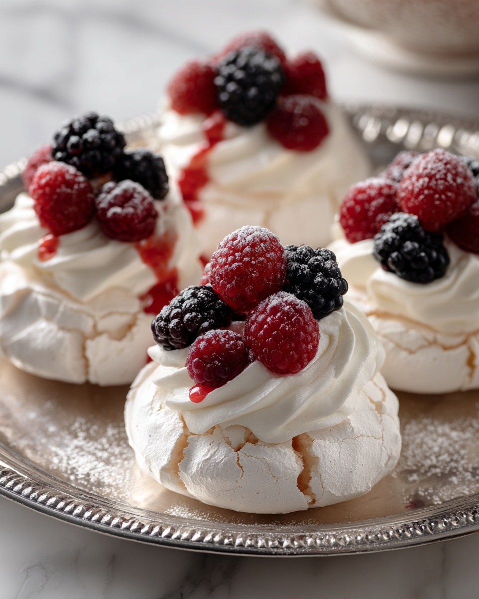 Toasted Coconut Mini Pavlovas with Coconut Custard Recipe - Recipe Image