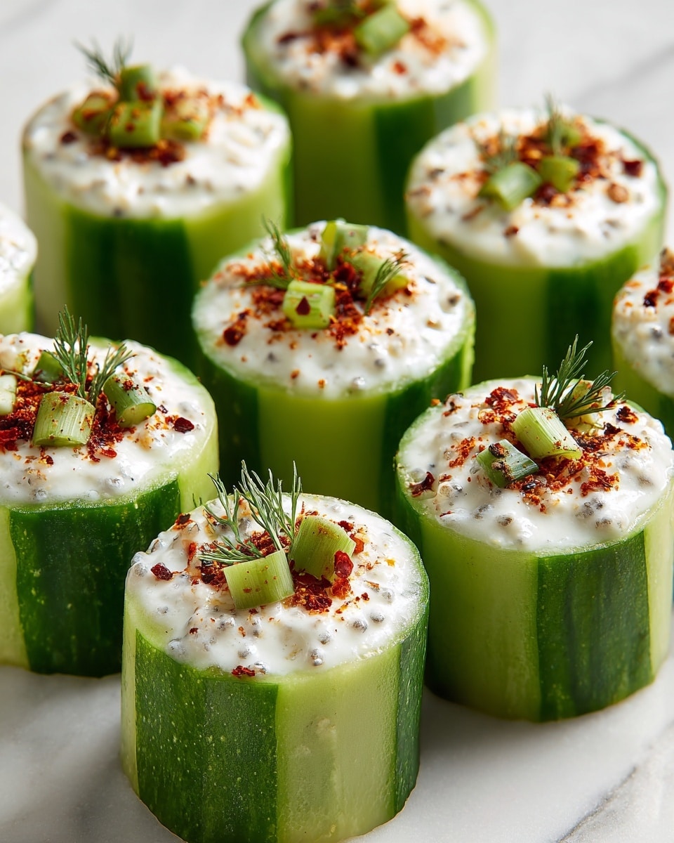 Cool Cucumber Snack with Hummus and Spice Recipe - Recipe Image