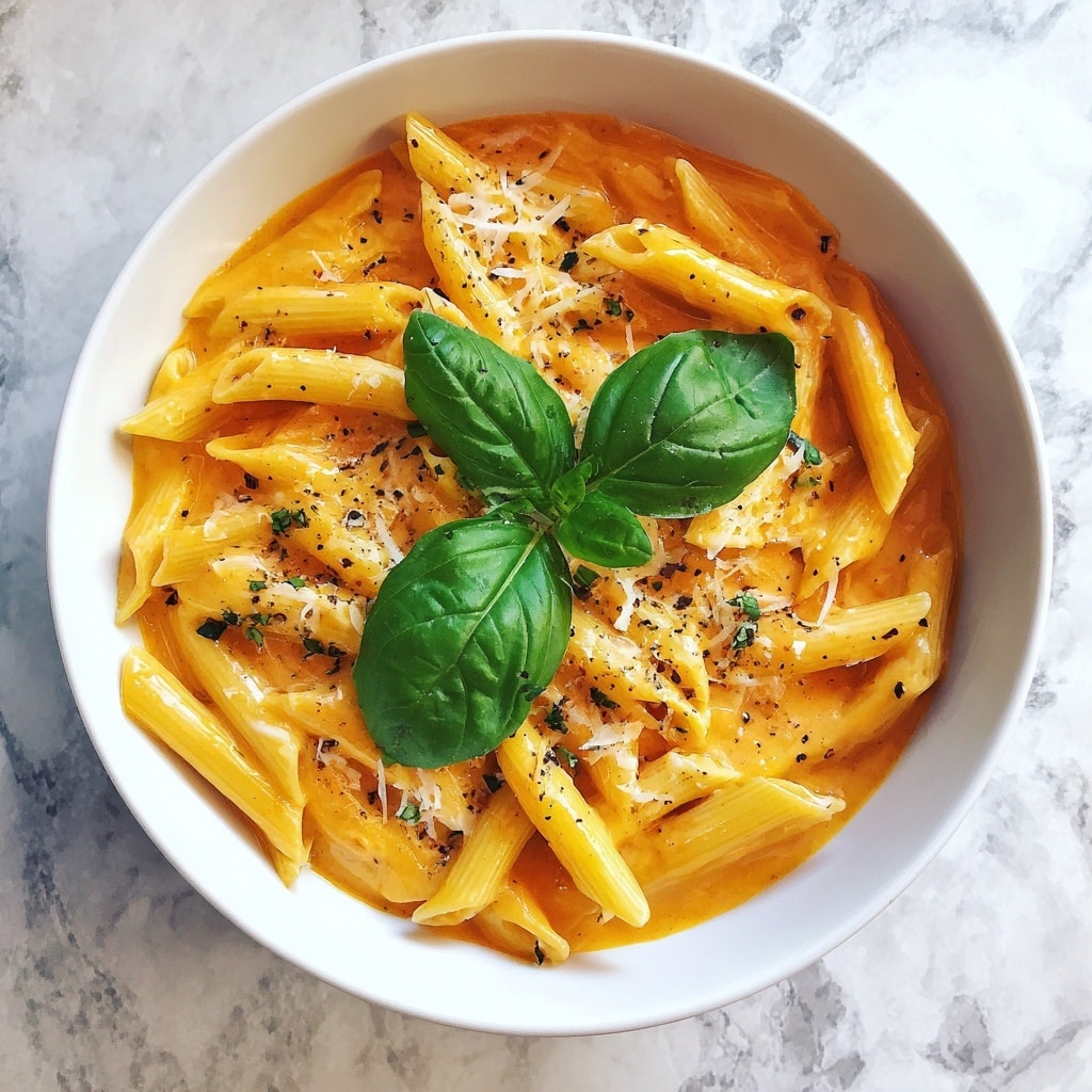 Creamy Tomato and Basil Penne Pasta Recipe - Recipe Image