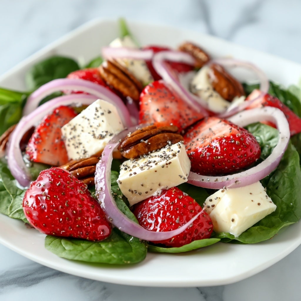 Strawberry Spinach Salad with Bacon, Candied Pecans, and Feta Recipe - Recipe Image