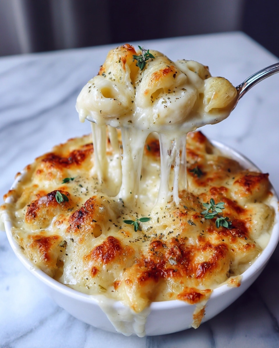 Three-Cheese Baked Macaroni Recipe - Recipe Image