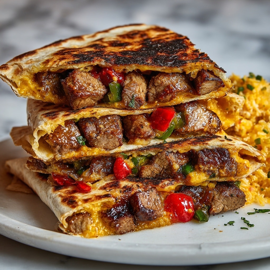 Chili Lime Steak Fajita Quesadillas Recipe - Recipe Image