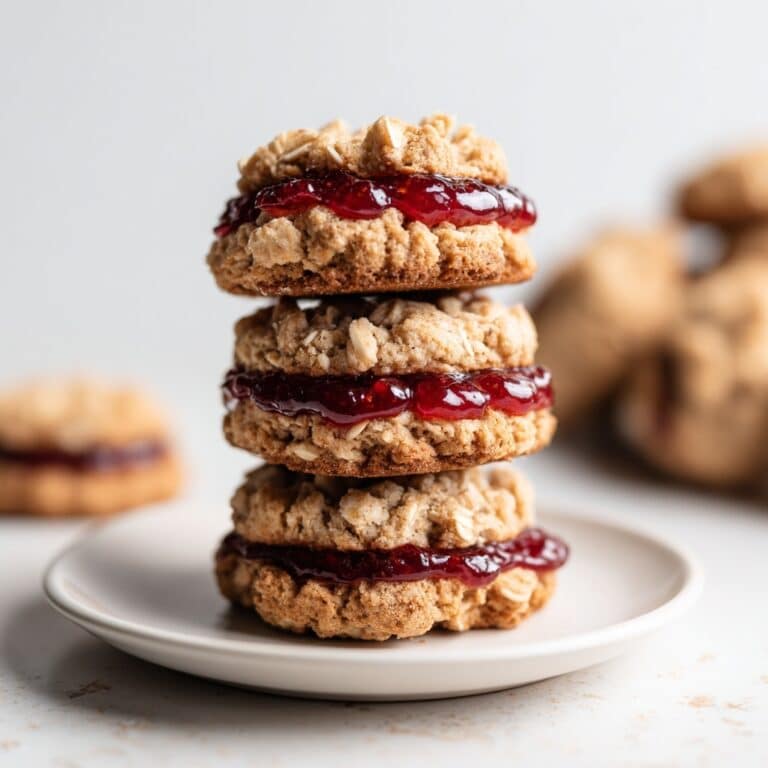Healthy Flourless Peanut Butter & Jelly Cookie Sandwiches Recipe