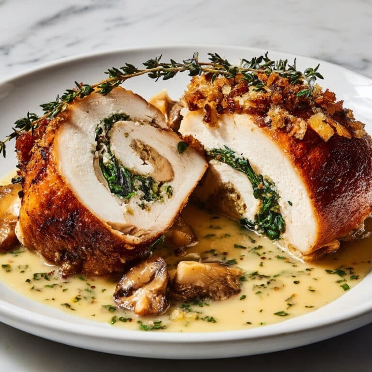 Herb-Stuffed Turkey Roulade with Apple and Sausage Recipe