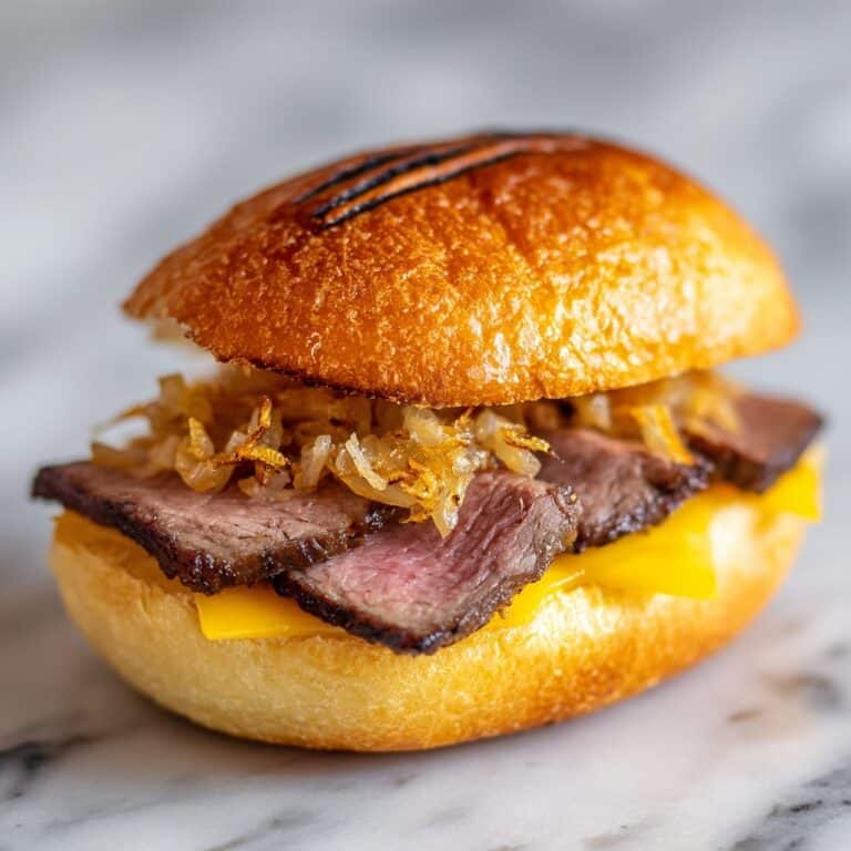 Grilled Ribeye Steak Sandwich with Caramelized Onions, Mushrooms & Roasted Red Pepper Aioli Recipe