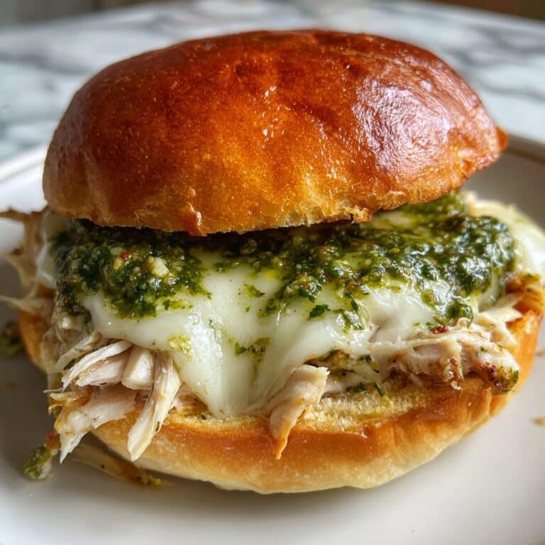 Cheesy Garlic Pesto Chicken Sliders Recipe