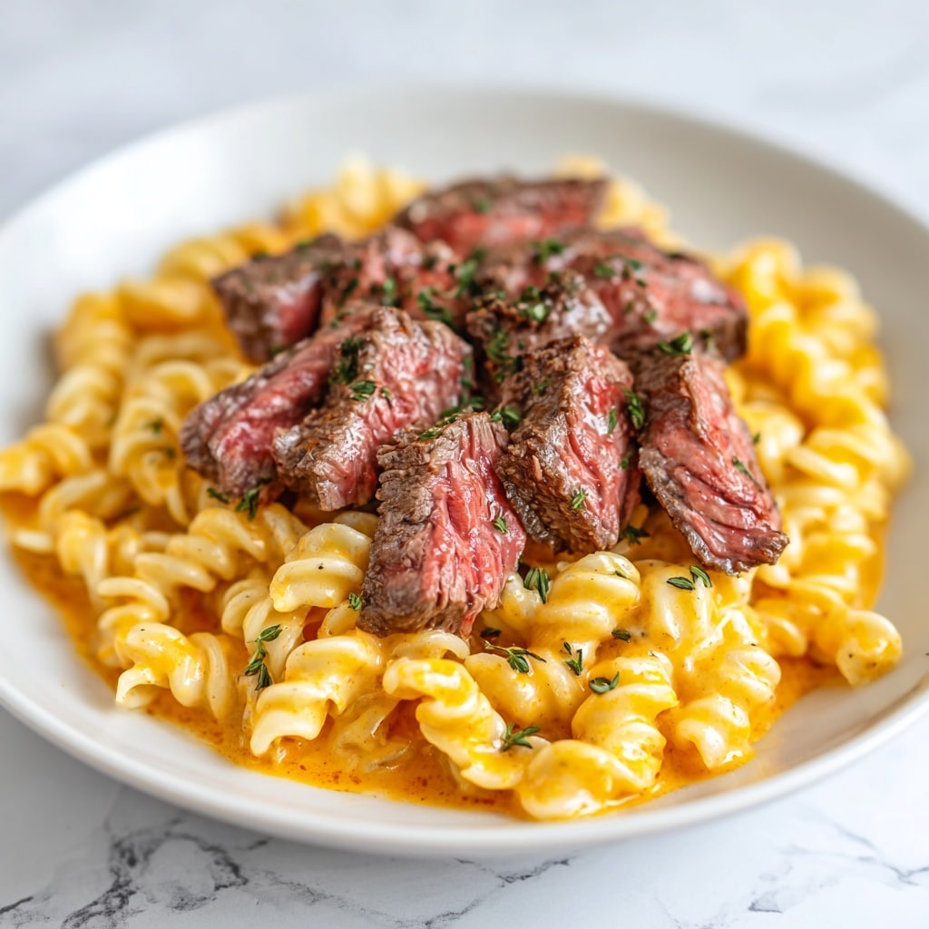 One-Pot Smoky Honey BBQ Steak Pasta Recipe - Recipe Image
