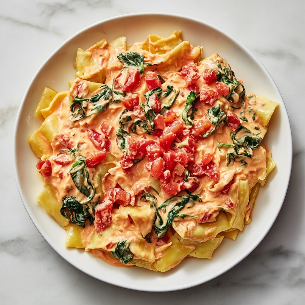 Delicious Spinach Tomato Pasta Recipe - Recipe Image