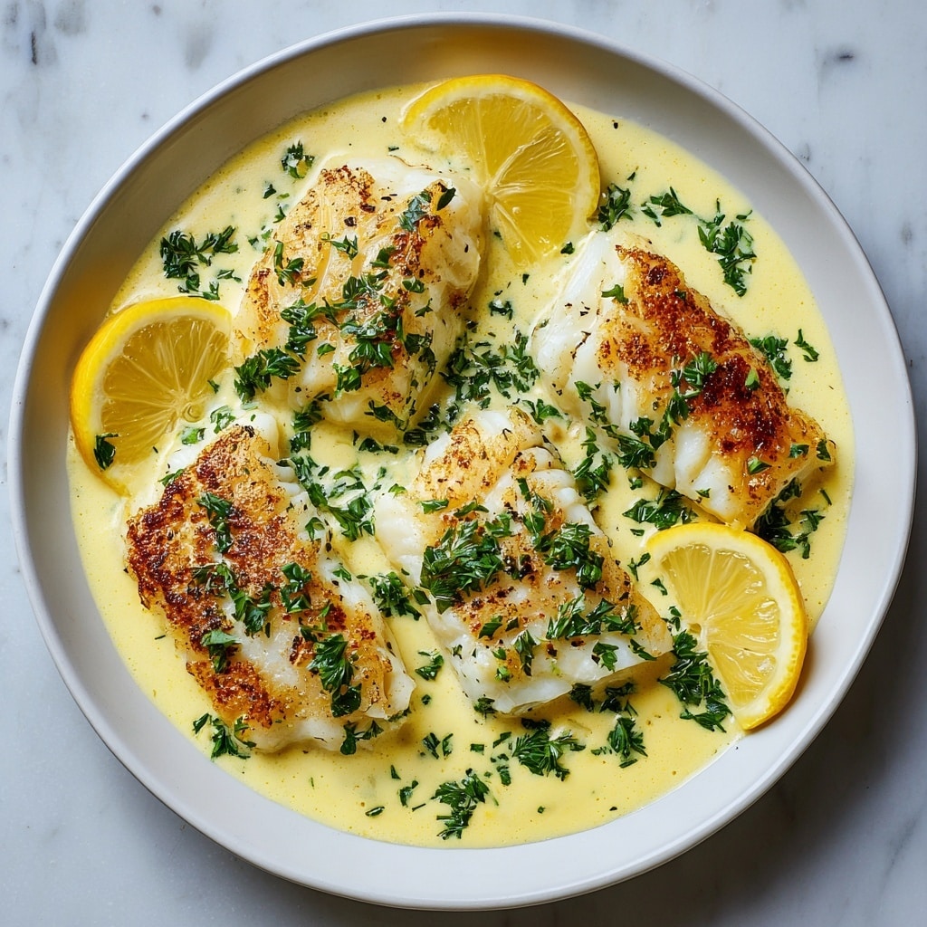 Baked Cod in Coconut Lemon Cream Sauce Recipe - Recipe Image