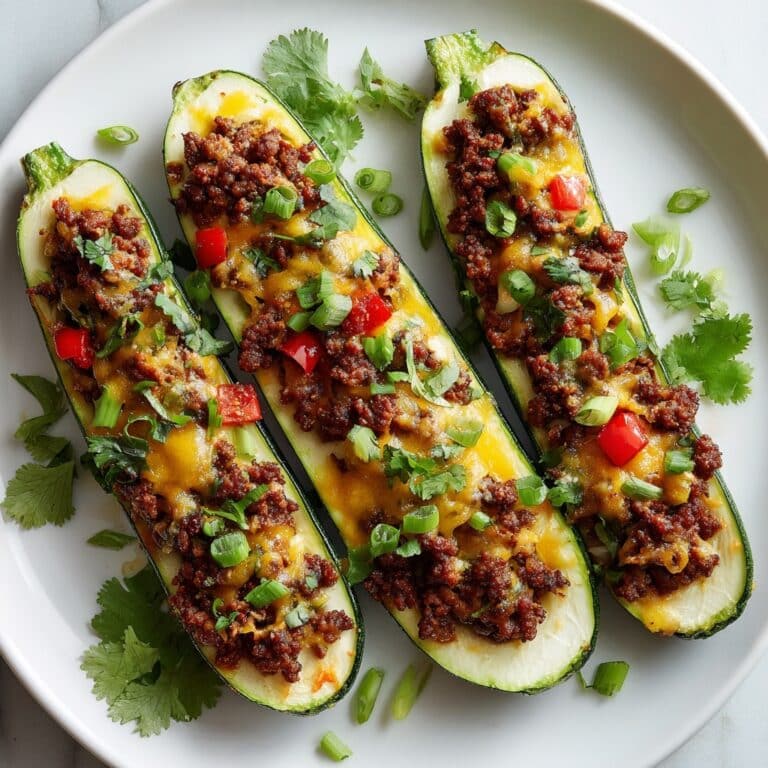 Ground Turkey Taco Stuffed Zucchini Boats Recipe