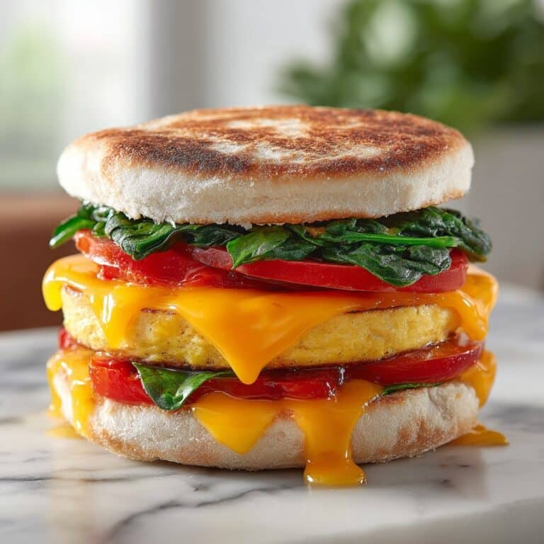 Healthy Breakfast Sandwich with Avocado, Spinach, and Tomato Recipe