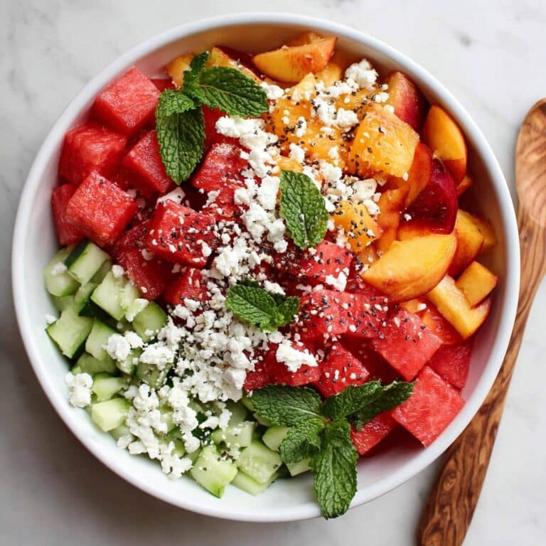 Summer Peach Watermelon Salad Recipe