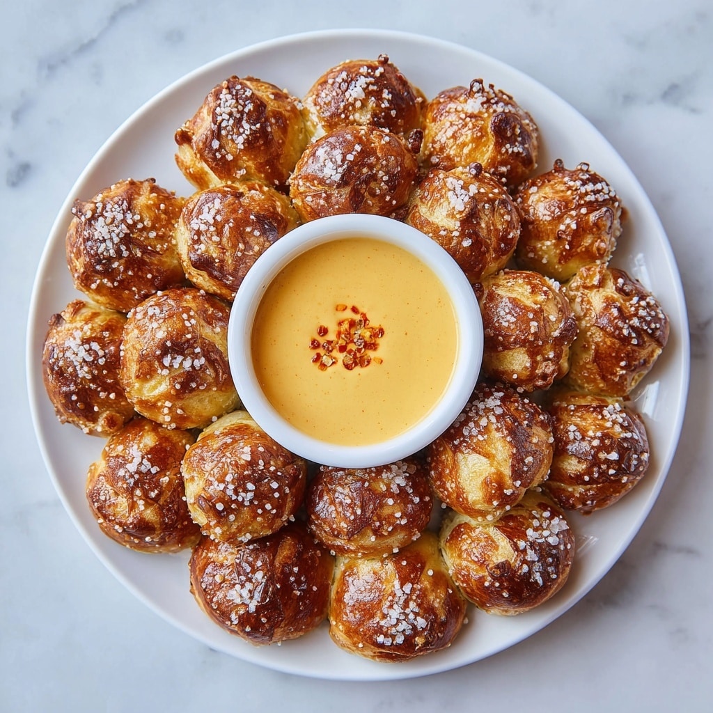 Soft Pretzel Bites with Vegan Cheese Sauce Recipe - Recipe Image