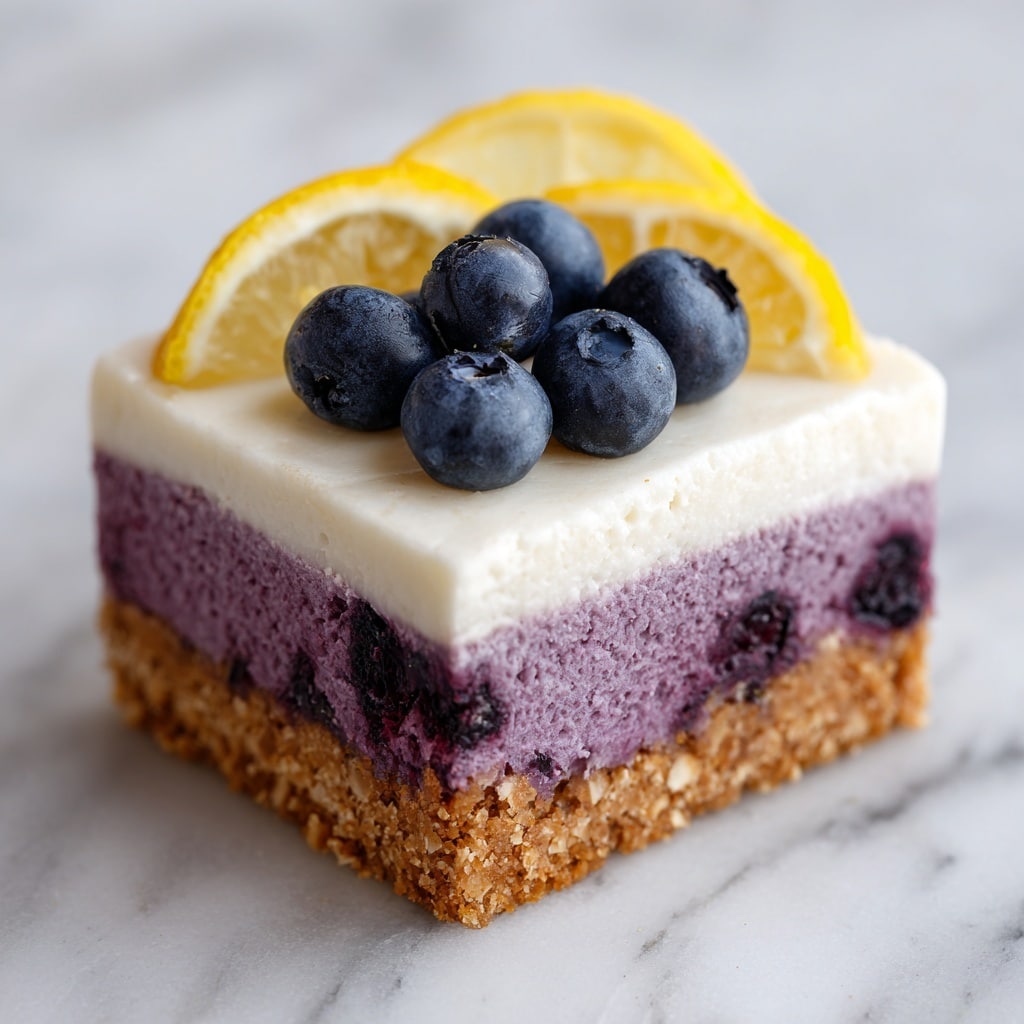 Lemon Blueberry Shortbread Mousse Cake Recipe - Recipe Image
