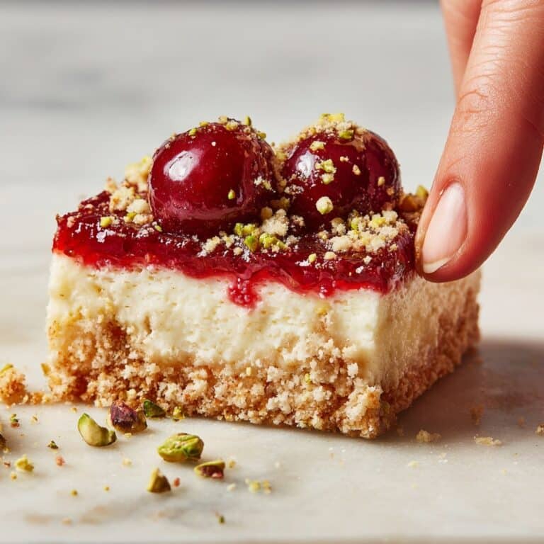Heavenly Cherry Pistachio Cheesecake Bars Recipe