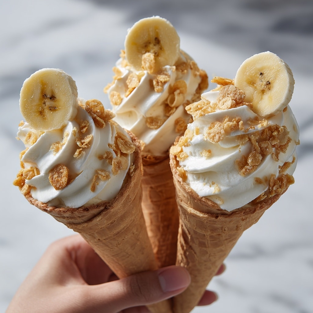 Banana Pudding Cheesecake Cones Recipe - Recipe Image