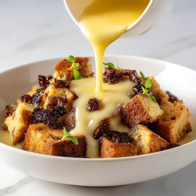 Cozy Family Bread Pudding with Vanilla Sauce Recipe