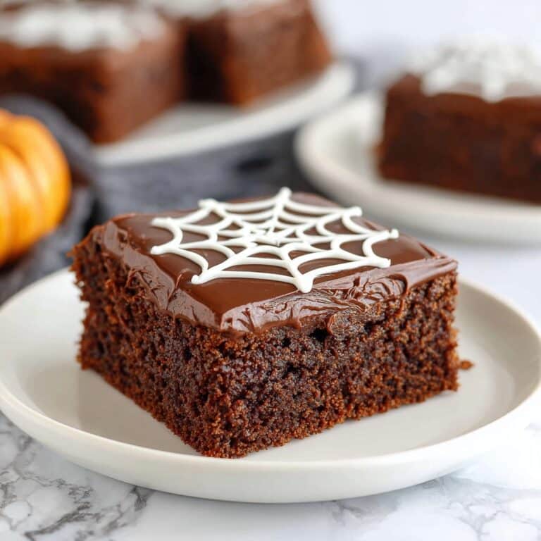 White Chocolate Spiderweb Brownies Recipe