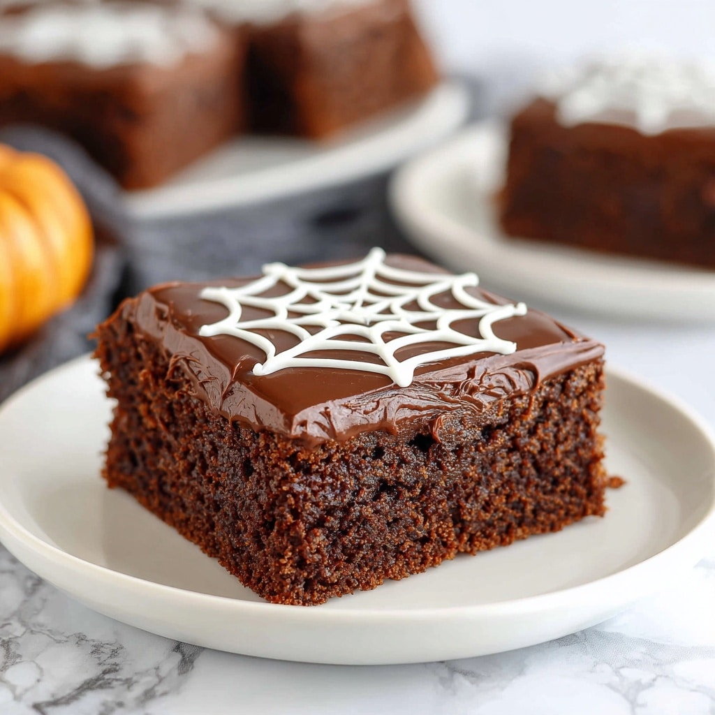 White Chocolate Spiderweb Brownies Recipe - Recipe Image