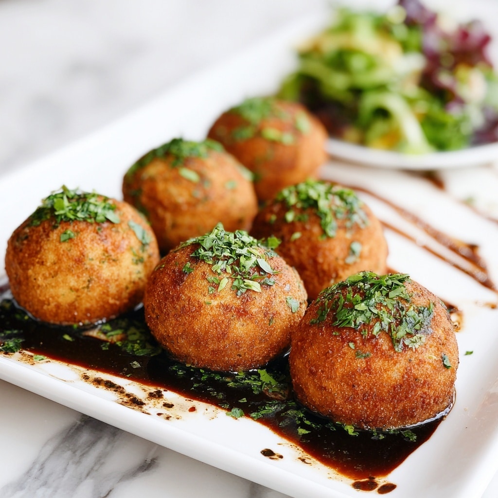 Smoked Gouda Fritters with Balsamic Honey Mustard Dipping Sauce Recipe - Recipe Image