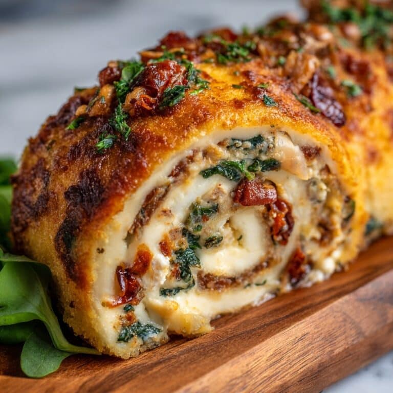 Scalloped Potato Roll with Beef, Spinach, and Cheese Recipe