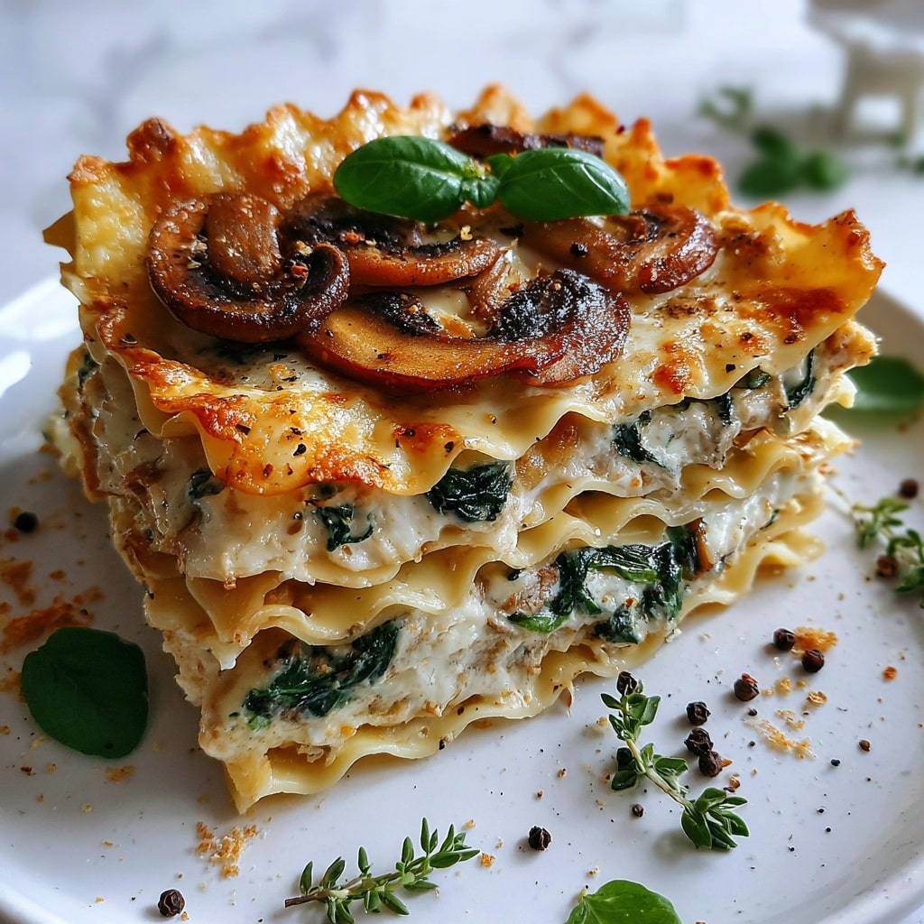 Mushroom and Spinach Lasagna Recipe - Recipe Image