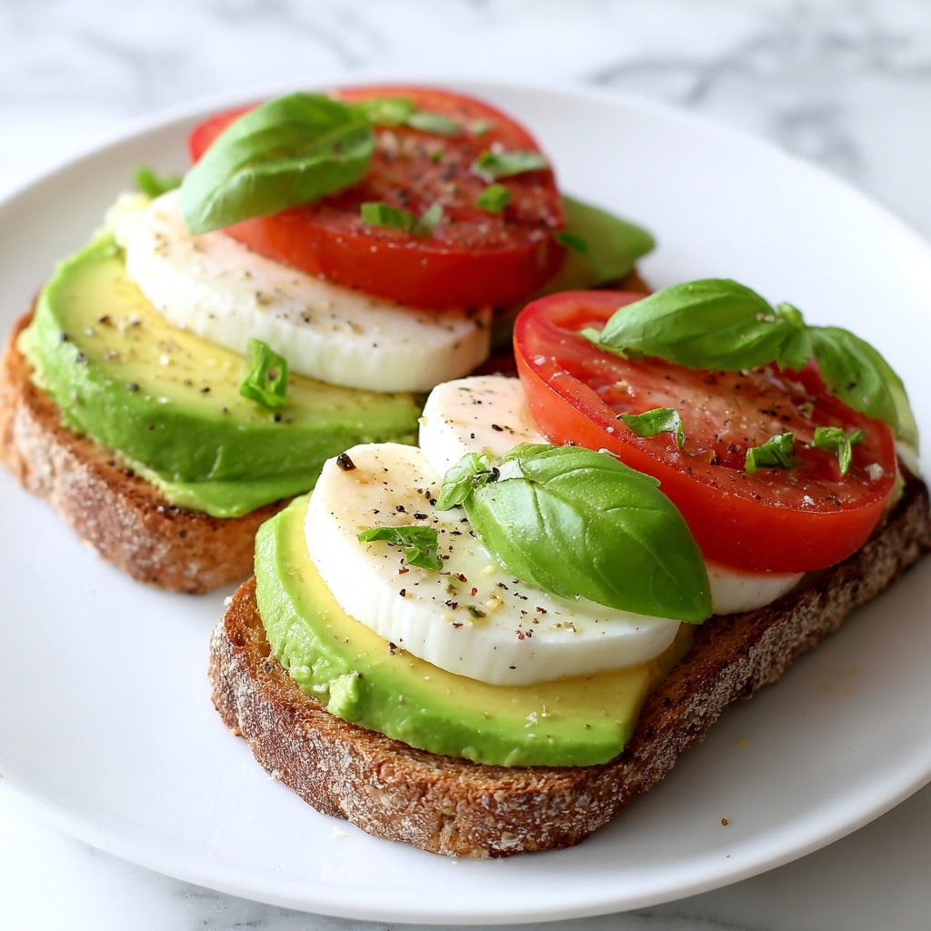 Avocado Caprese Toast Recipe - Recipe Image