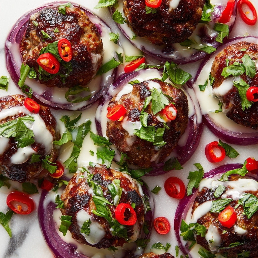 Spicy Beef Armenian Kefta with Tahini and Tzatziki Recipe - Recipe Image