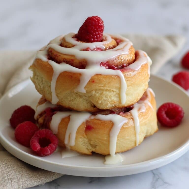 Raspberry Cinnamon Rolls with Lemon Glaze Recipe