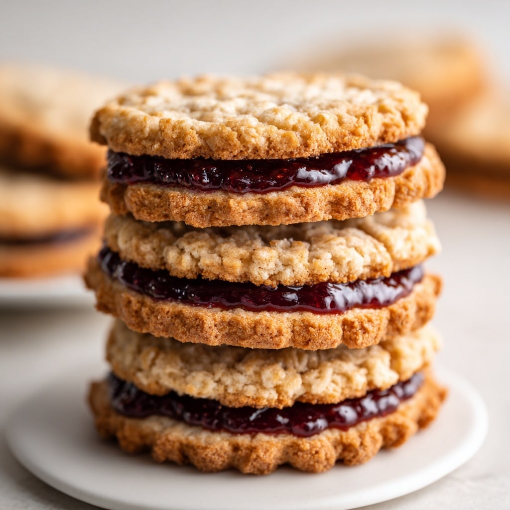 Healthy Flourless Peanut Butter & Jelly Cookie Sandwiches Recipe - Recipe Image
