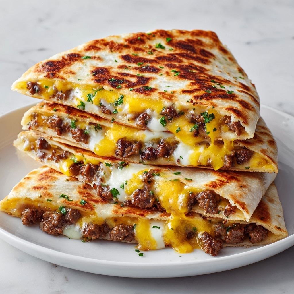 Blackstone Cheeseburger Quesadilla Recipe - Recipe Image